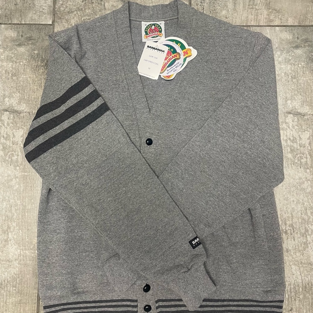 Rugby Wear Barbarian Men's Gray Cardigan Sweater